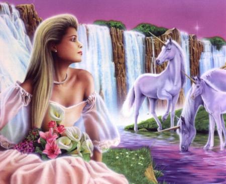 femme et licorne
