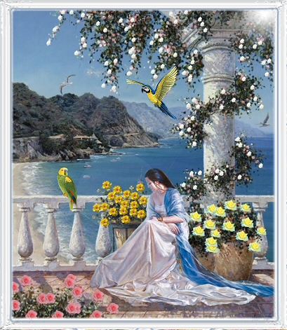 FEMME ET OISEAUX